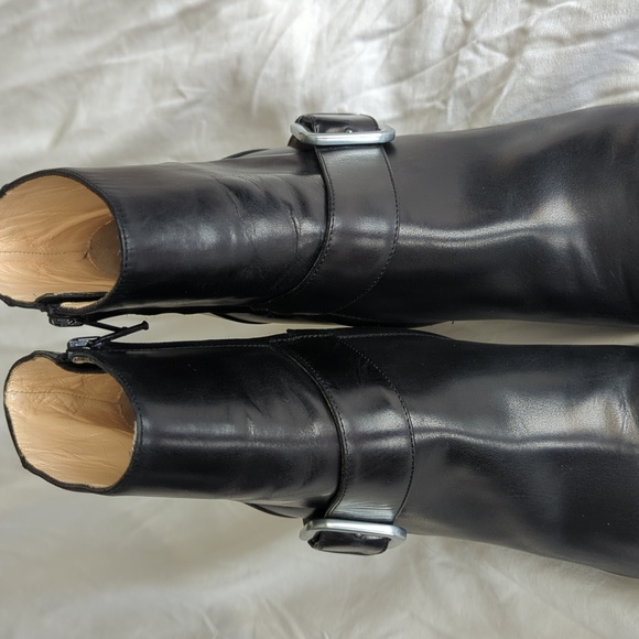 Cole Haan Black Leather Ankle Boots with Buckle - Picture 9 of 14